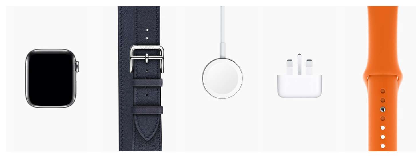 Apple Watch Hermès Stainless Steel Case with Indigo/Craie/Orange Swift Leather Double Tour
