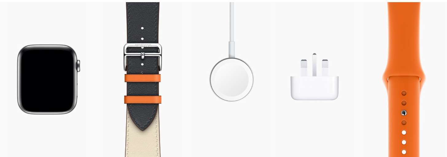 Apple Watch Hermès Stainless Steel Case with Indigo/Craie/Orange Swift Leather Double Tour