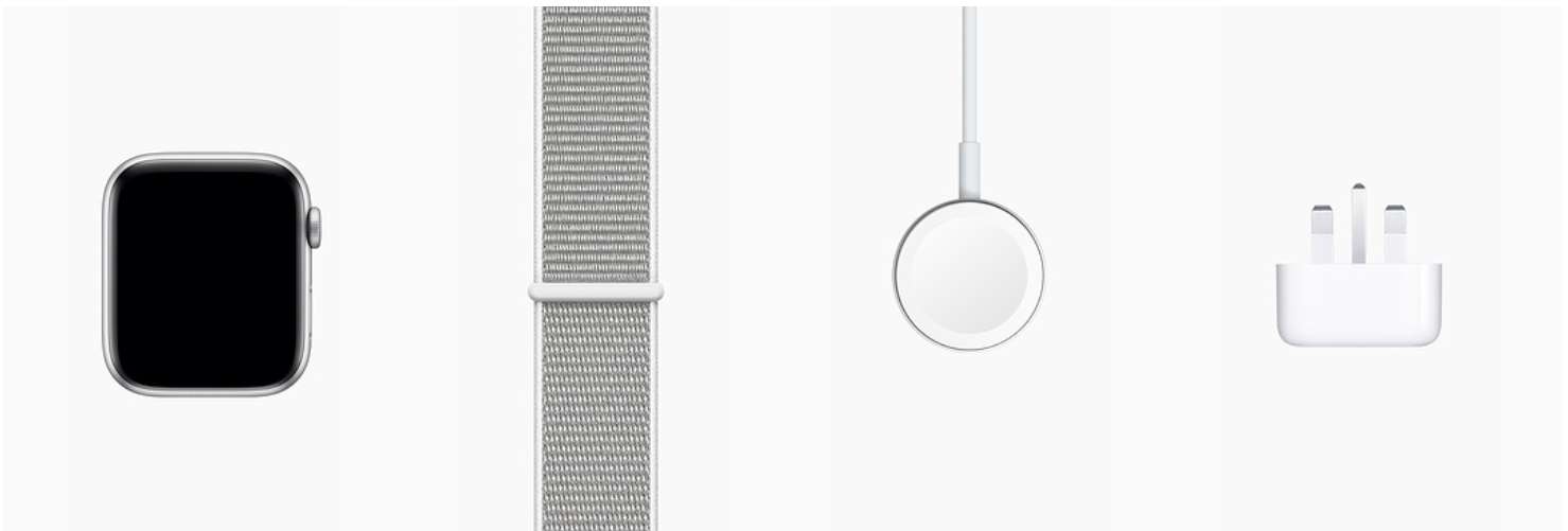 Apple Watch 4 (GPS) Silver Aluminium Case with Seashell Sport Loop