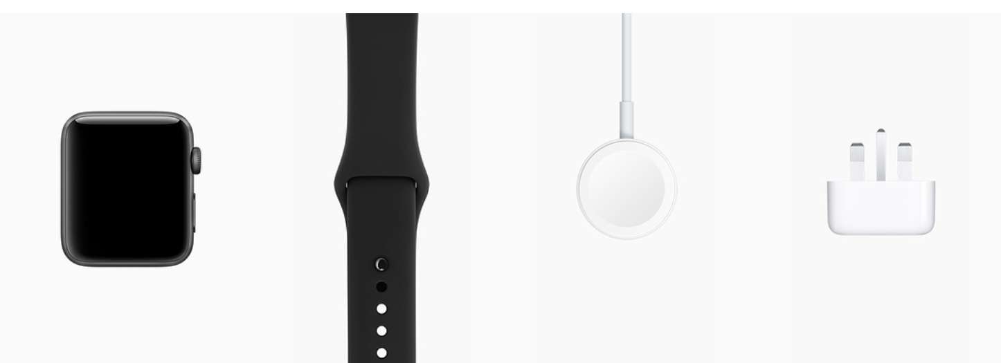 Apple Series 3 (GPS + Cellular) Space Grey Aluminium Case with Black Sport Band